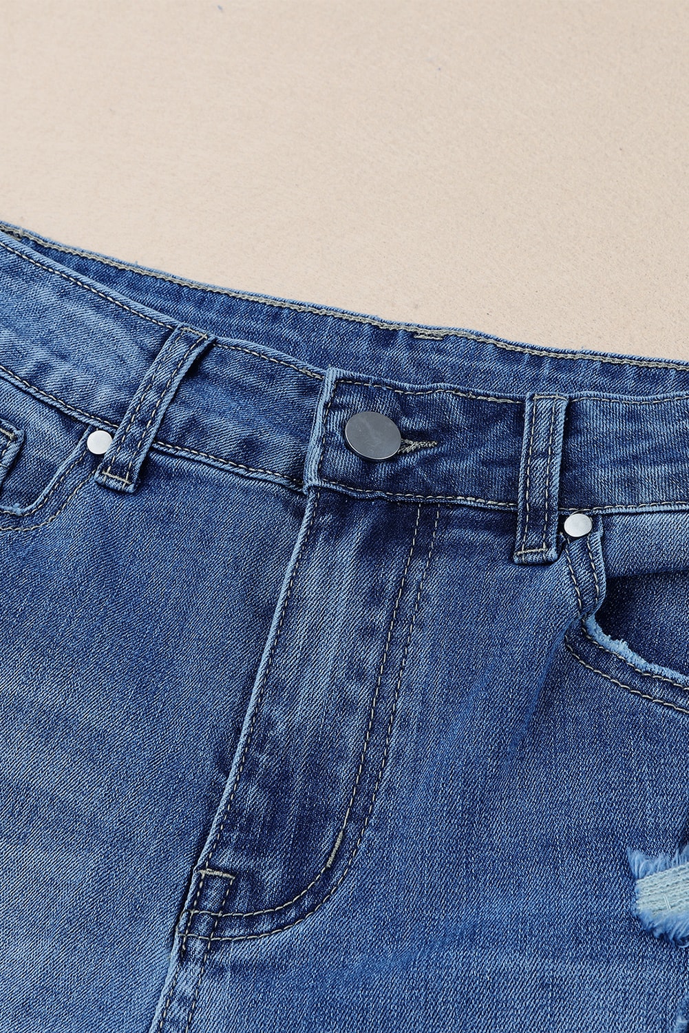 Distressed Frayed Hem Flare Jeans - DromedarShop.com Online Boutique