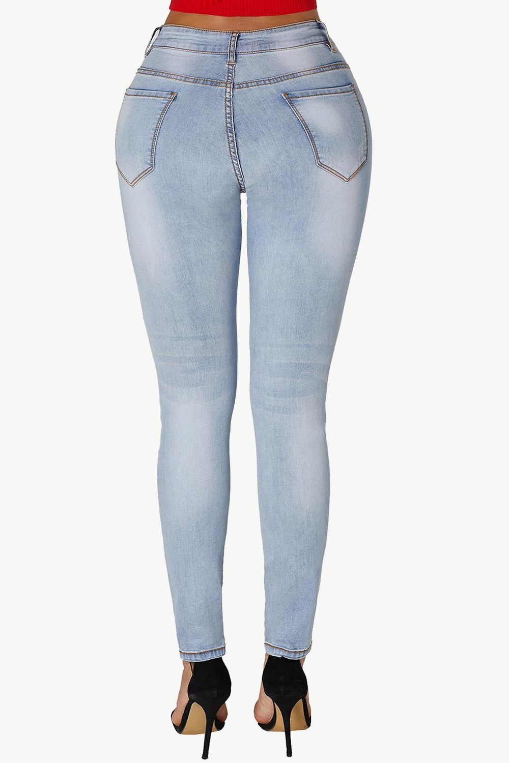 Acid Wash Ripped Skinny Jeans - DromedarShop.com Online Boutique