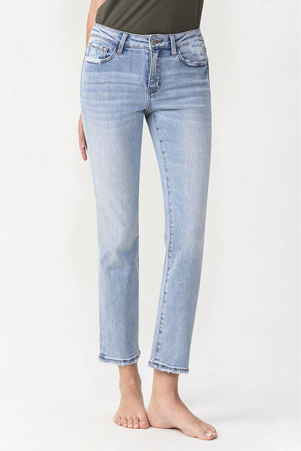 Lovervet Full Size Andrea Midrise Crop Straight Jeans - DromedarShop.com Online Boutique