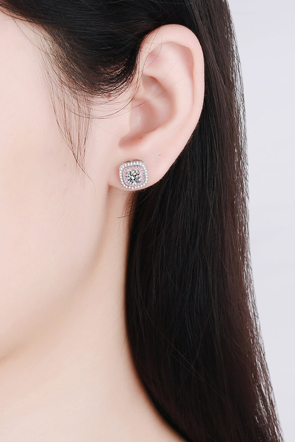 Geometric Moissanite Stud Earrings - DromedarShop.com Online Boutique