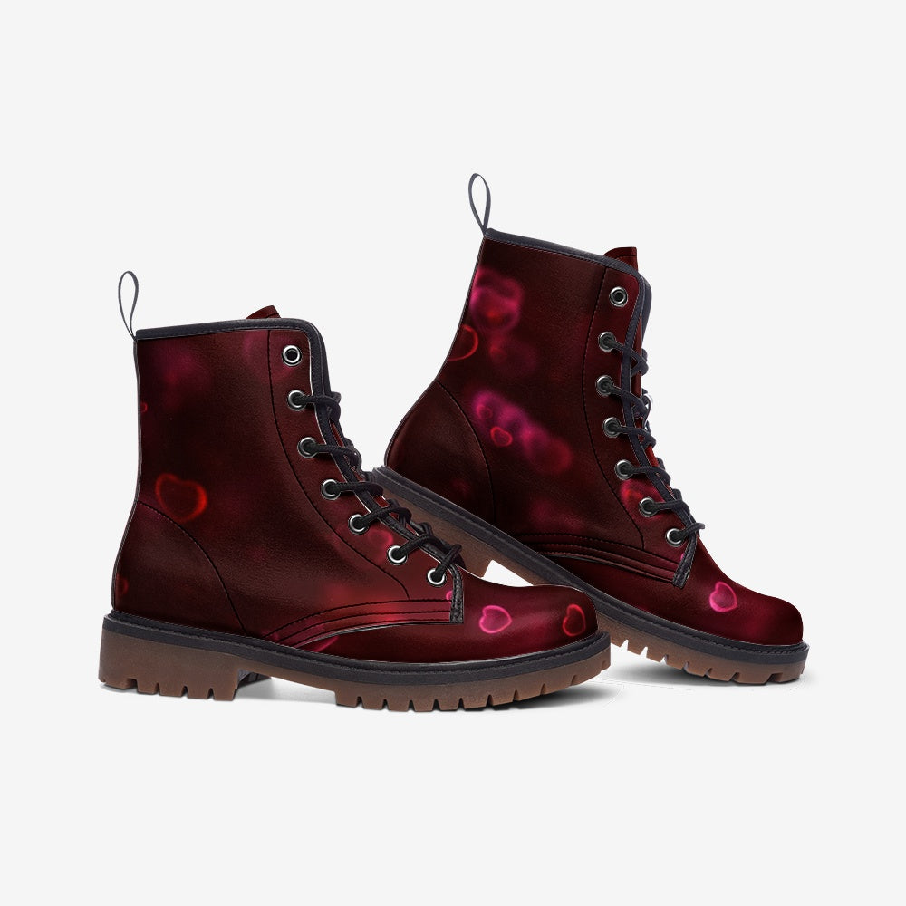 Love Heart Casual Leather Lightweight Boots - DromedarShop.com Online Boutique