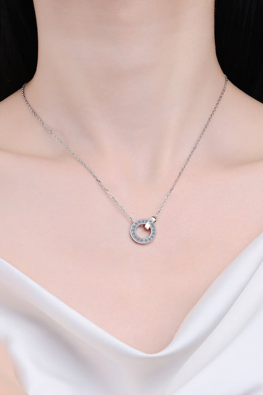 Moissanite Pendant Rhodium-Plated Necklace - DromedarShop.com Online Boutique
