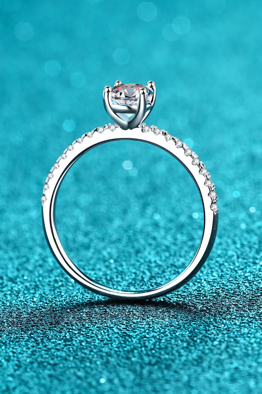 925 Sterling Silver Inlaid 1 Carat Moissanite Ring - DromedarShop.com Online Boutique