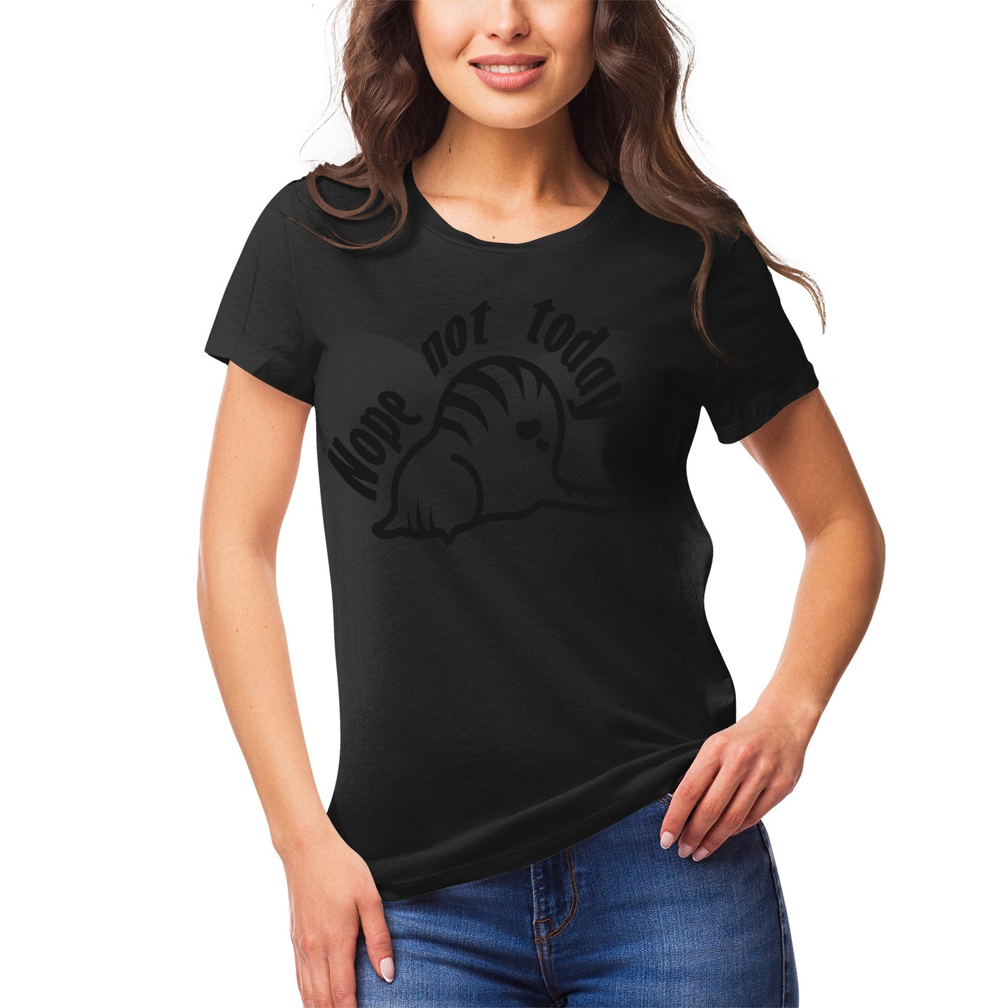 Nope Not Today Fat Cat Women's Ultrasoft Pima Cotton T‑shirt - DromedarShop.com Online Boutique