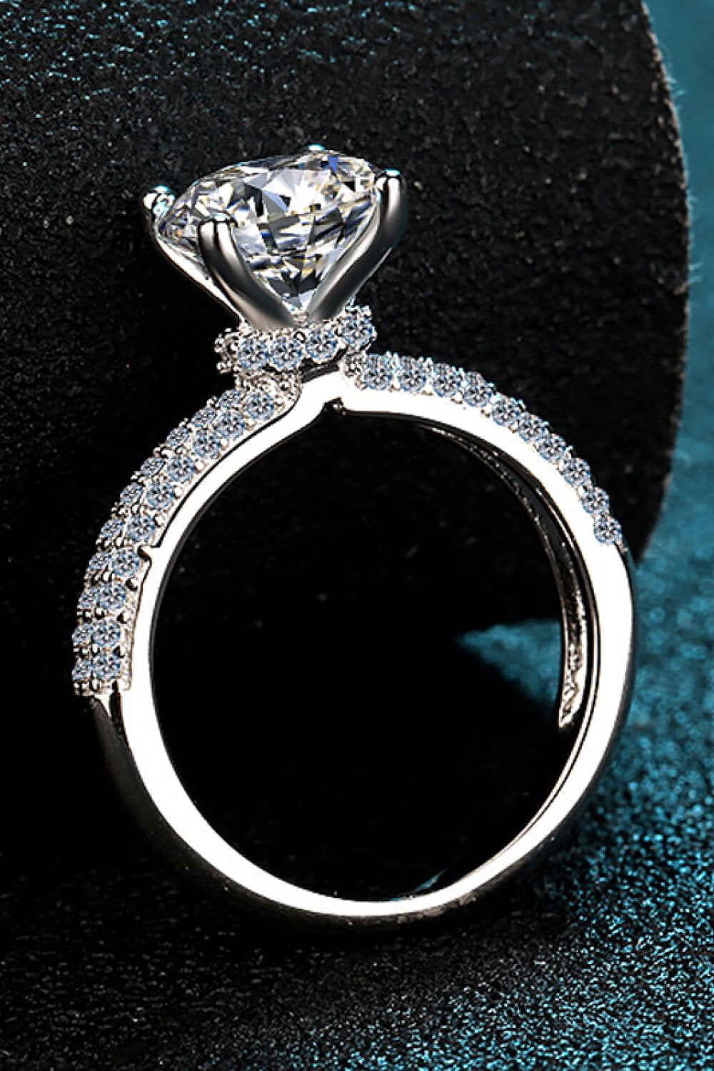 4-Prong Moissanite 925 Sterling Silver Ring - DromedarShop.com Online Boutique