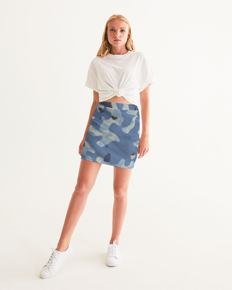 Blue Maniac Camouflage Women's Mini Skirt DromedarShop.com Online Boutique