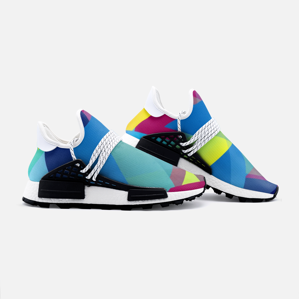 Abstract Colorful Triangle Unisex Lightweight Sneaker S-1 Boost DromedarShop.com Online Boutique