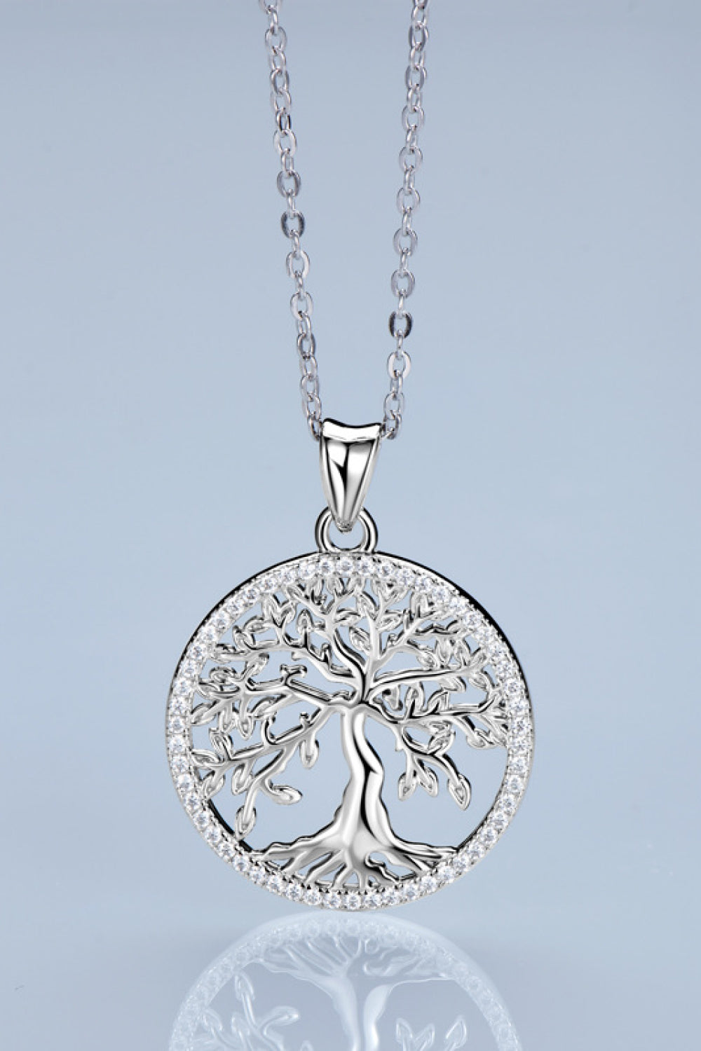 925 Sterling Silver Moissanite Tree of Life Pendant Necklace - DromedarShop.com Online Boutique