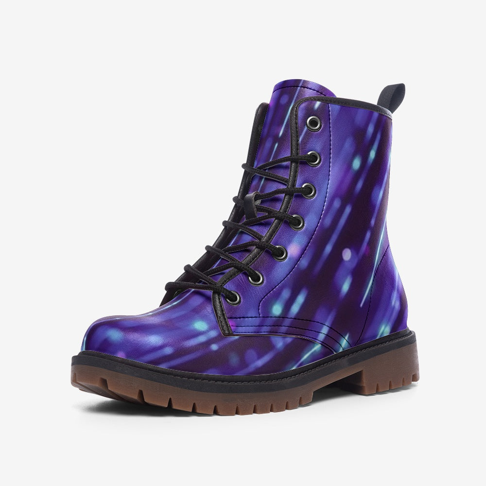 Purple Light Casual Leather Lightweight Boots - DromedarShop.com Online Boutique
