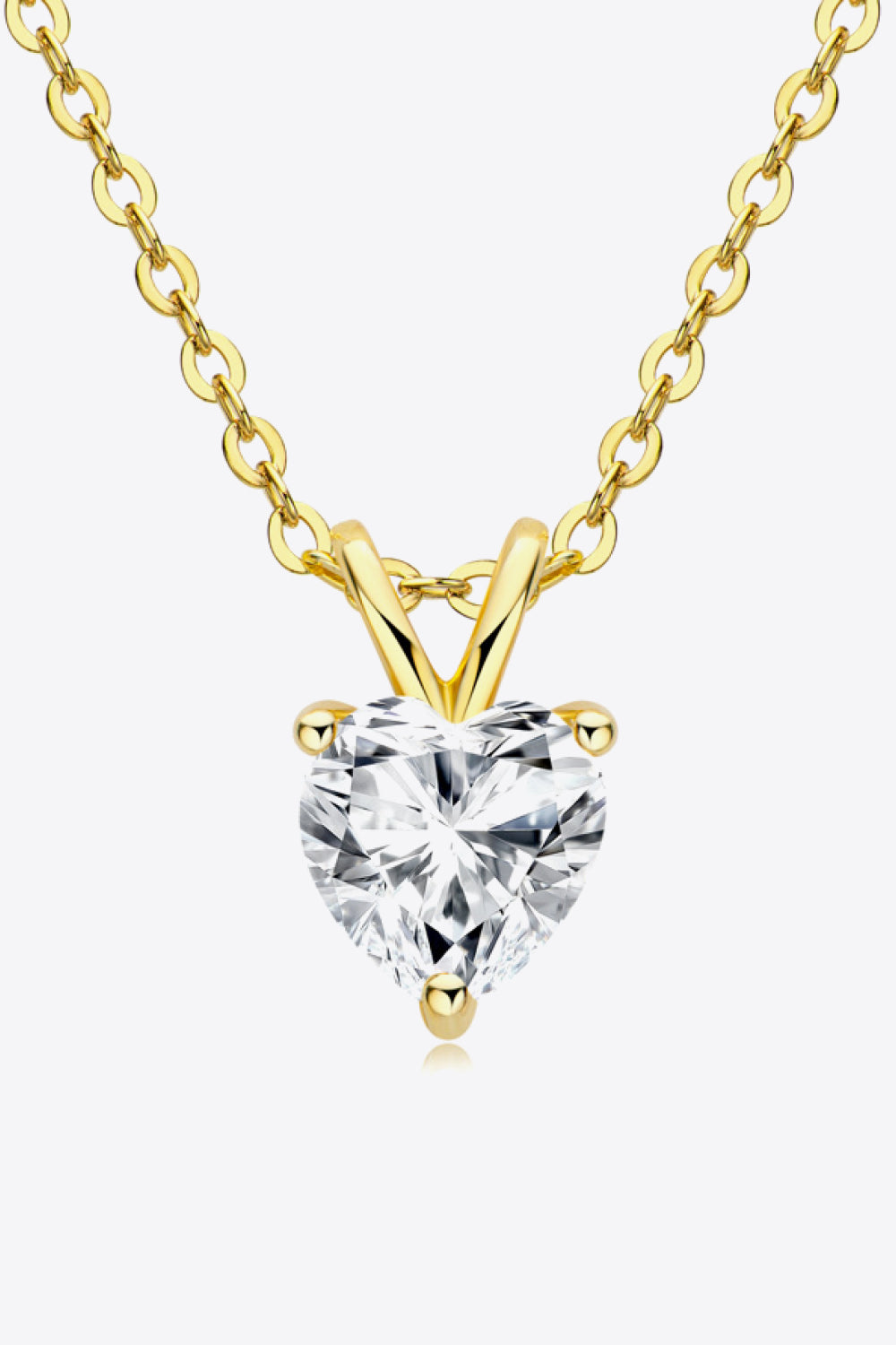1 Carat Moissanite Heart-Shaped Pendant Necklace - DromedarShop.com Online Boutique