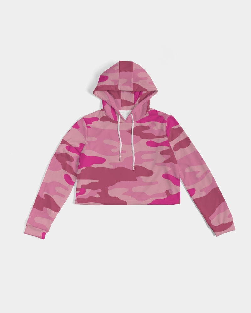 Pink  3 Color Camouflage Women's Cropped Hoodie DromedarShop.com Online Boutique