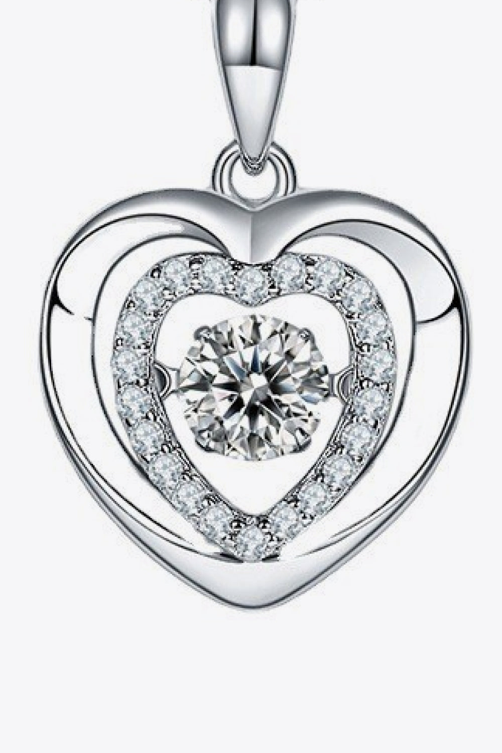 Moissanite Heart Pendant Necklace - DromedarShop.com Online Boutique