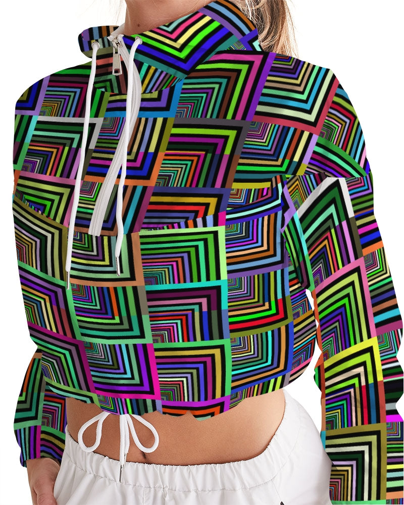 Pepita Rainbow Women's Cropped Windbreaker DromedarShop.com Online Boutique