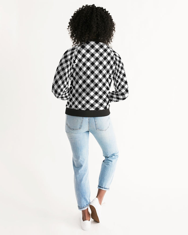 Checkerboard Women's Bomber Jacket DromedarShop.com Online Boutique