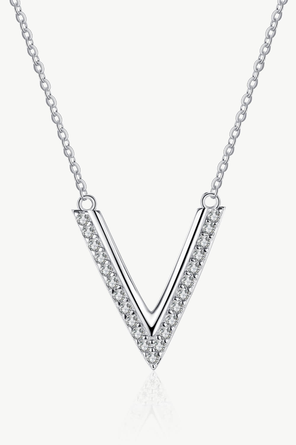Sterling Silver V Letter Pendant Necklace - DromedarShop.com Online Boutique