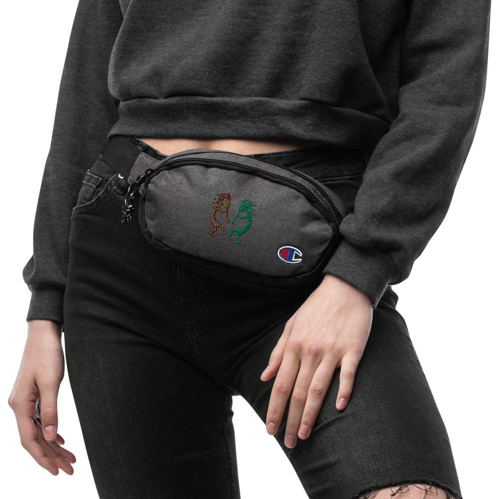 Embroidered Champion fanny pack Kokopelli Twins DromedarShop.com Online Boutique