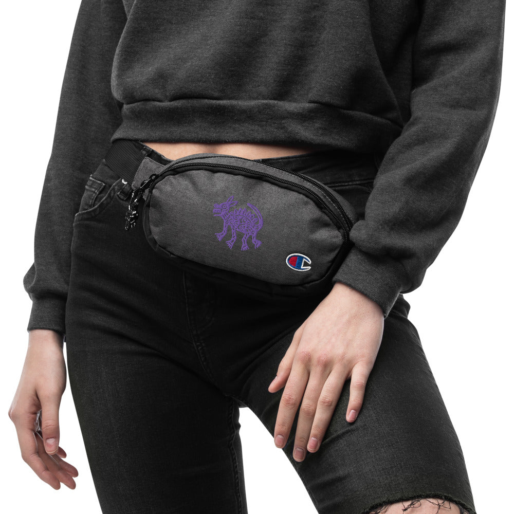 Embroidered Champion fanny pack Coyote DromedarShop.com Online Boutique