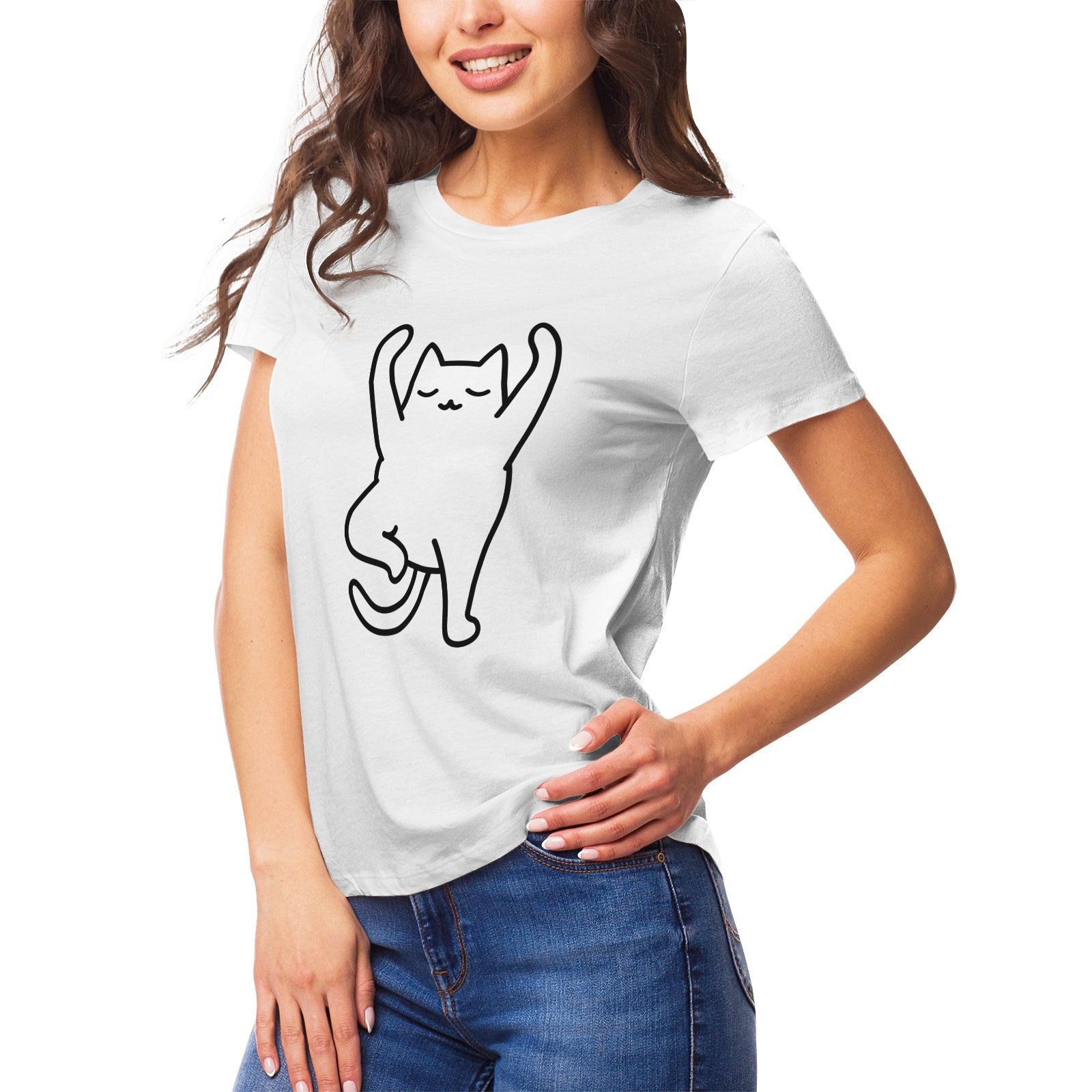 Yoga Cat 5 Women's Ultrasoft Pima Cotton T‑shirt - DromedarShop.com Online Boutique