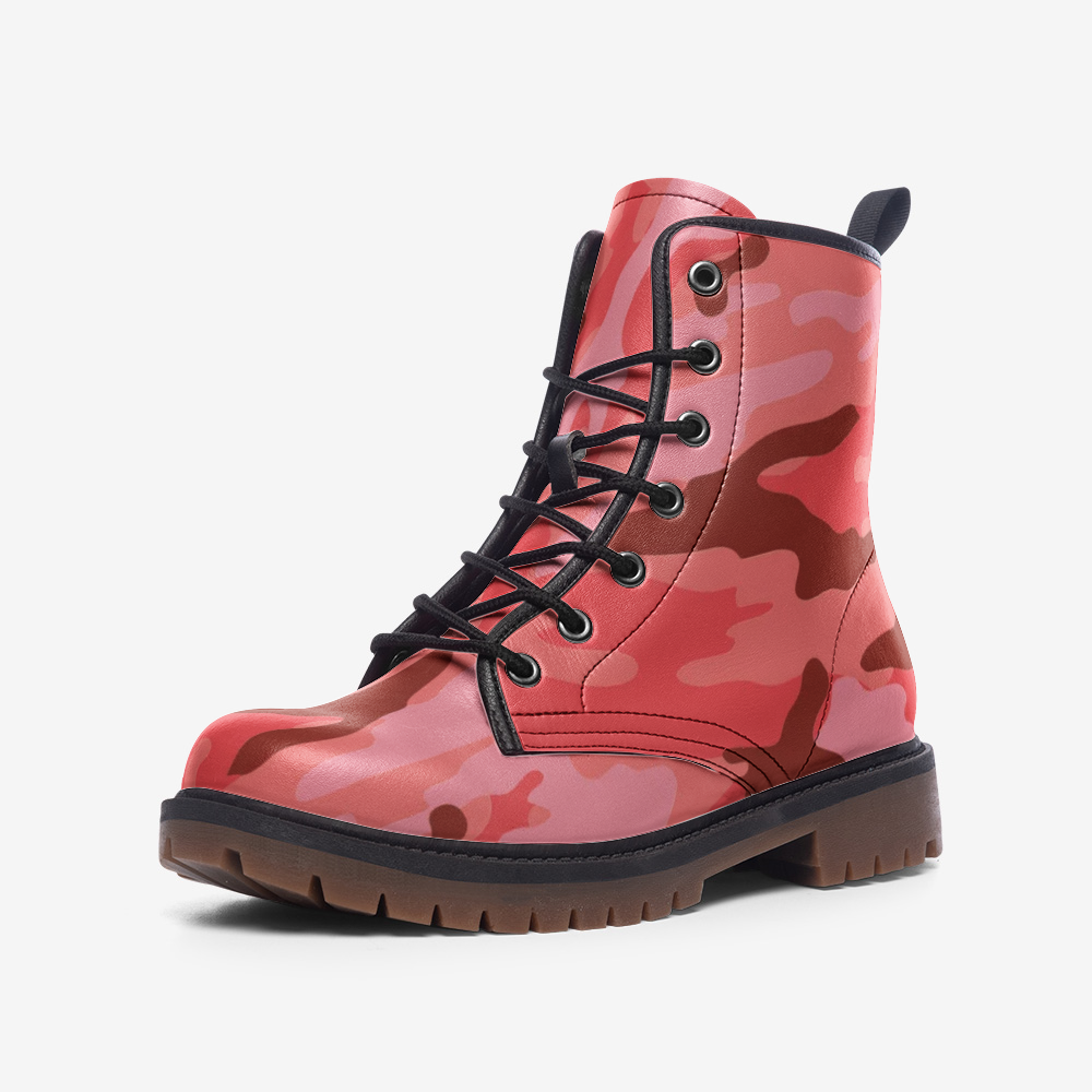 Red Coral Casual Leather Lightweight Unisex Boots DromedarShop.com Online Boutique