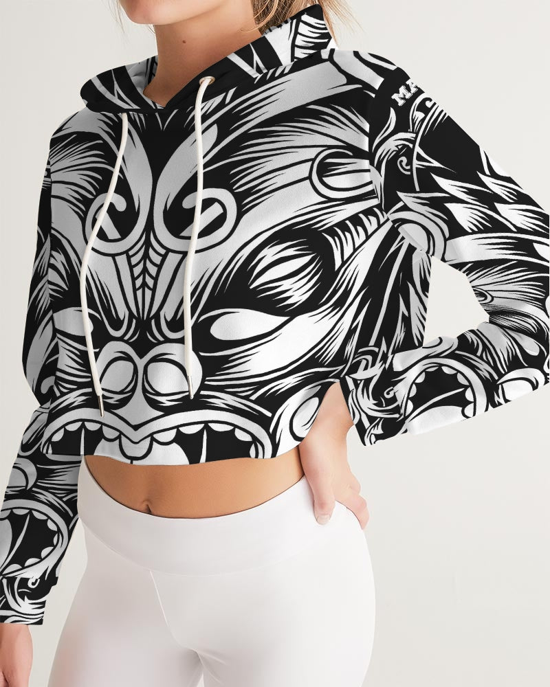 Maori Mask Collection Women's Cropped Hoodie DromedarShop.com Online Boutique