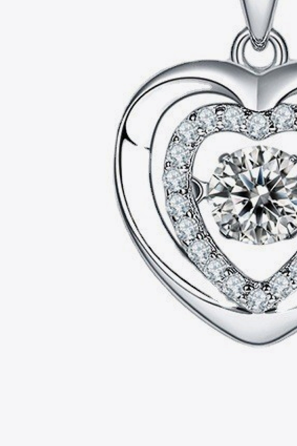 Moissanite Heart Pendant Necklace - DromedarShop.com Online Boutique
