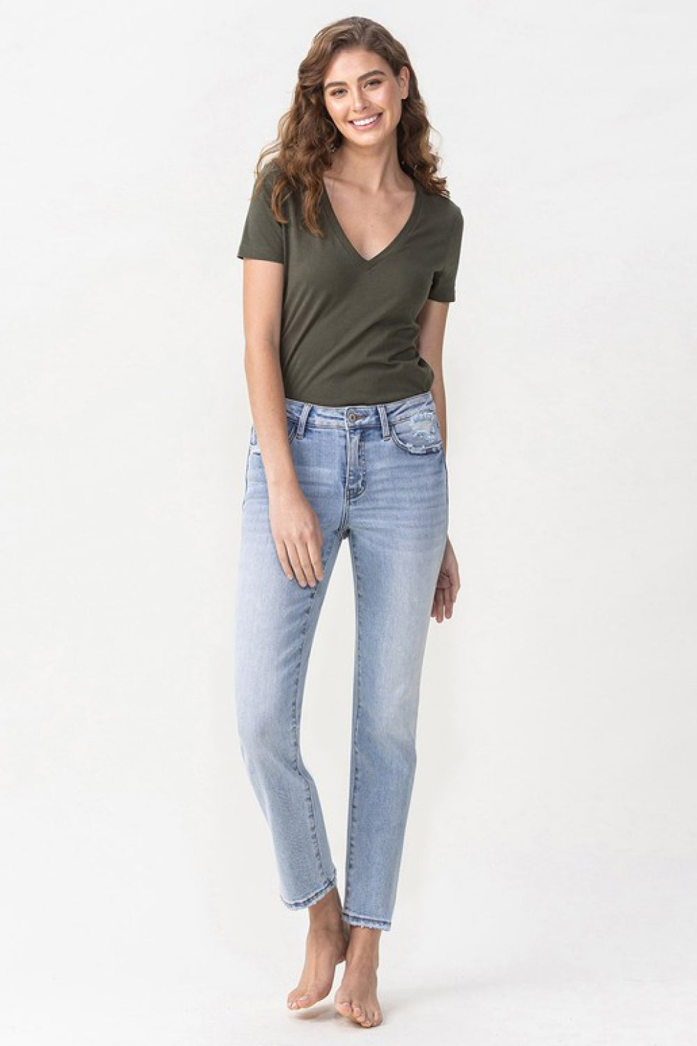Lovervet Full Size Andrea Midrise Crop Straight Jeans - DromedarShop.com Online Boutique