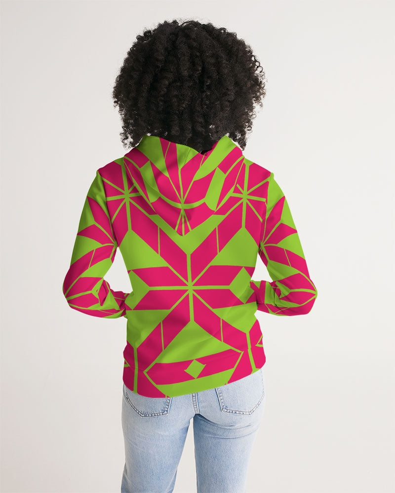 Aztec-Inka Collection Aztec Pink-Green pattern Women's Hoodie DromedarShop.com Online Boutique