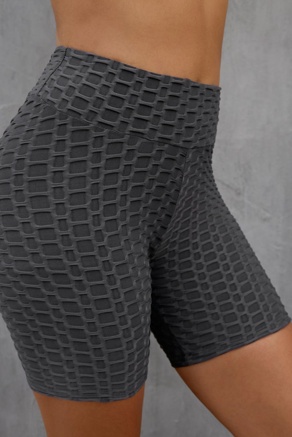 Textured High Waisted Biker Shorts - DromedarShop.com Online Boutique