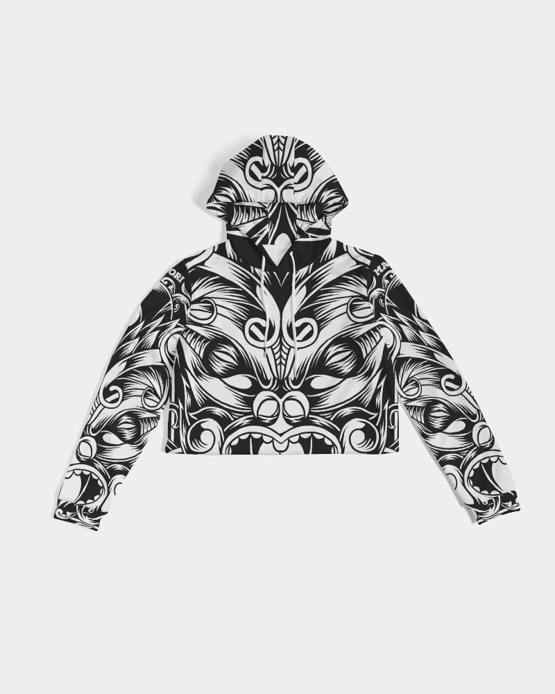 Maori Mask Collection Women's Cropped Hoodie DromedarShop.com Online Boutique