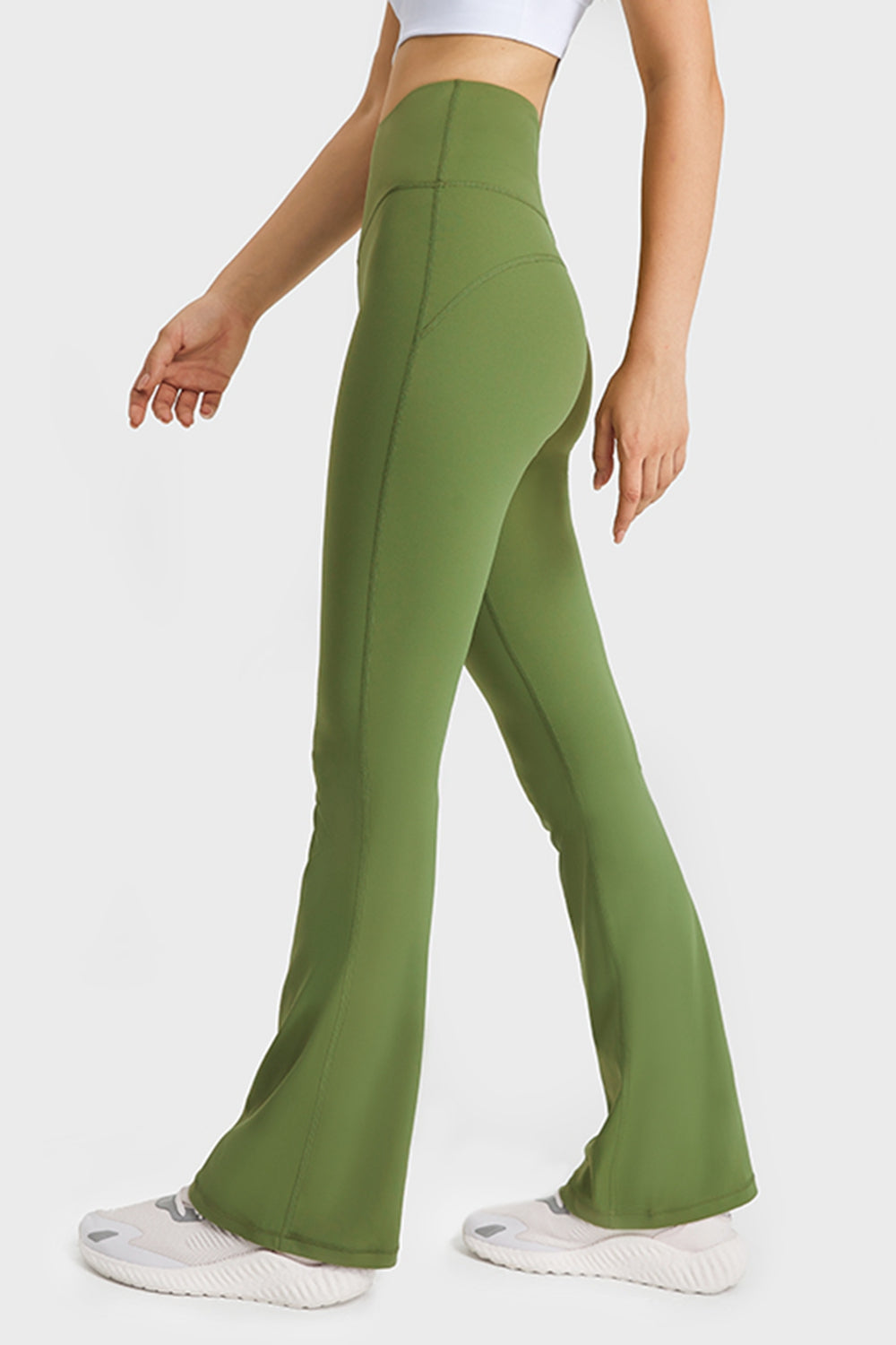 Elastic Waist Flare Yoga Pants - DromedarShop.com Online Boutique