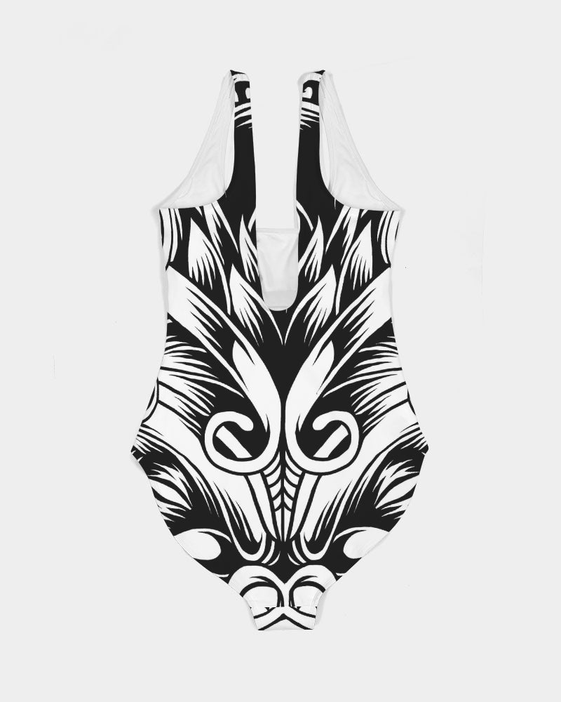 Maori Mask Collection Women's One-Piece Swimsuit DromedarShop.com Online Boutique