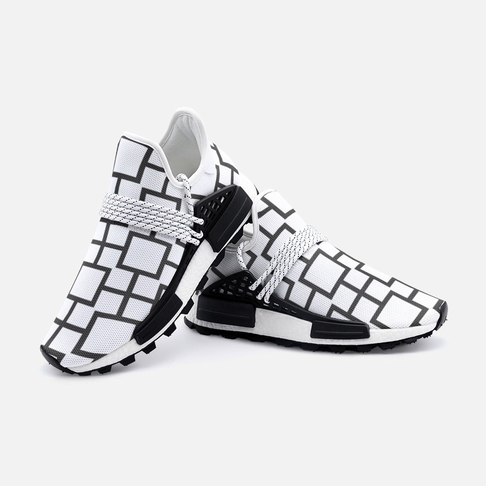 Black and White Squares Unisex Lightweight Sneaker S-1 Boost DromedarShop.com Online Boutique