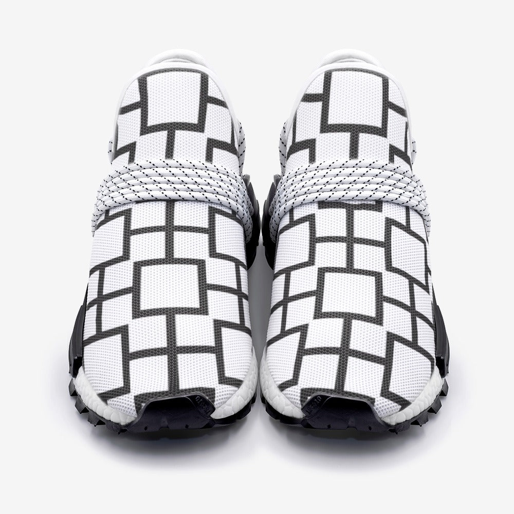 Black and White Squares Unisex Lightweight Sneaker S-1 Boost DromedarShop.com Online Boutique