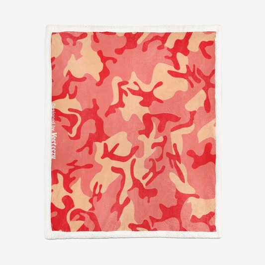 Red Coral Camouflage Double-Sided Super Soft Plush Blanket DromedarShop.com Online Boutique