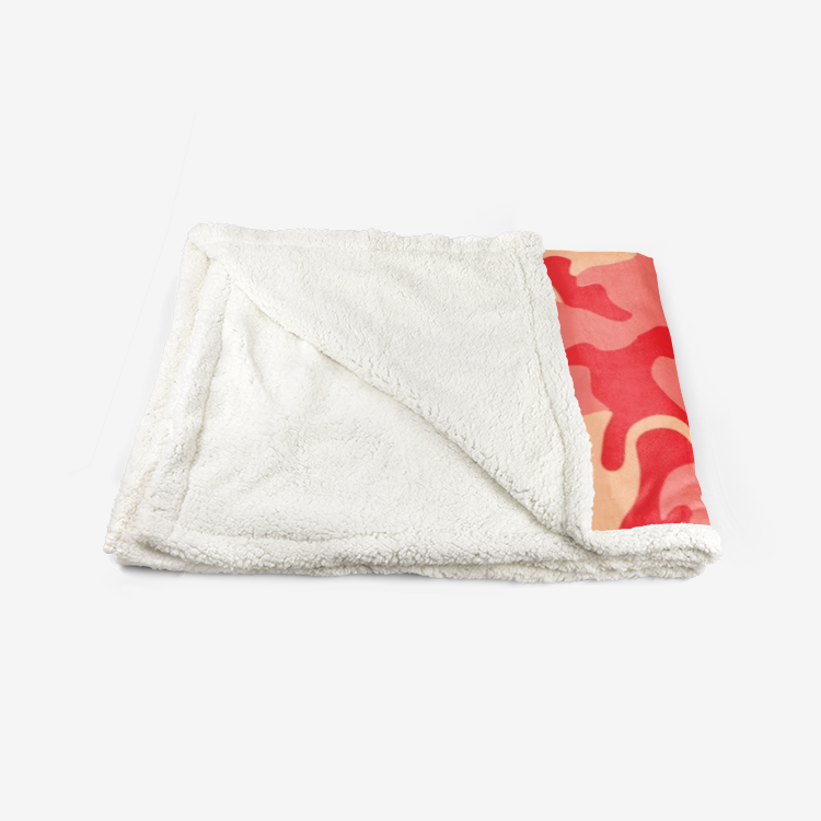 Red Coral Camouflage Double-Sided Super Soft Plush Blanket DromedarShop.com Online Boutique