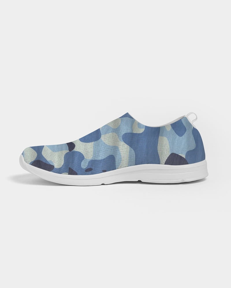 Blue Maniac Camouflage Women's Slip-On Flyknit Shoe DromedarShop.com Online Boutique