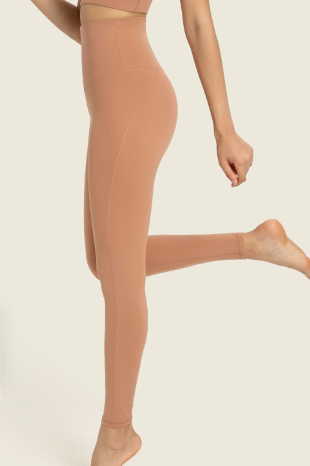 Seamless High-Rise Wide Waistband Yoga Leggings - DromedarShop.com Online Boutique