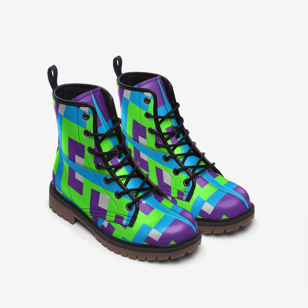 Aztec Colors & Pattern Casual Leather Lightweight Unisex Boots DromedarShop.com Online Boutique