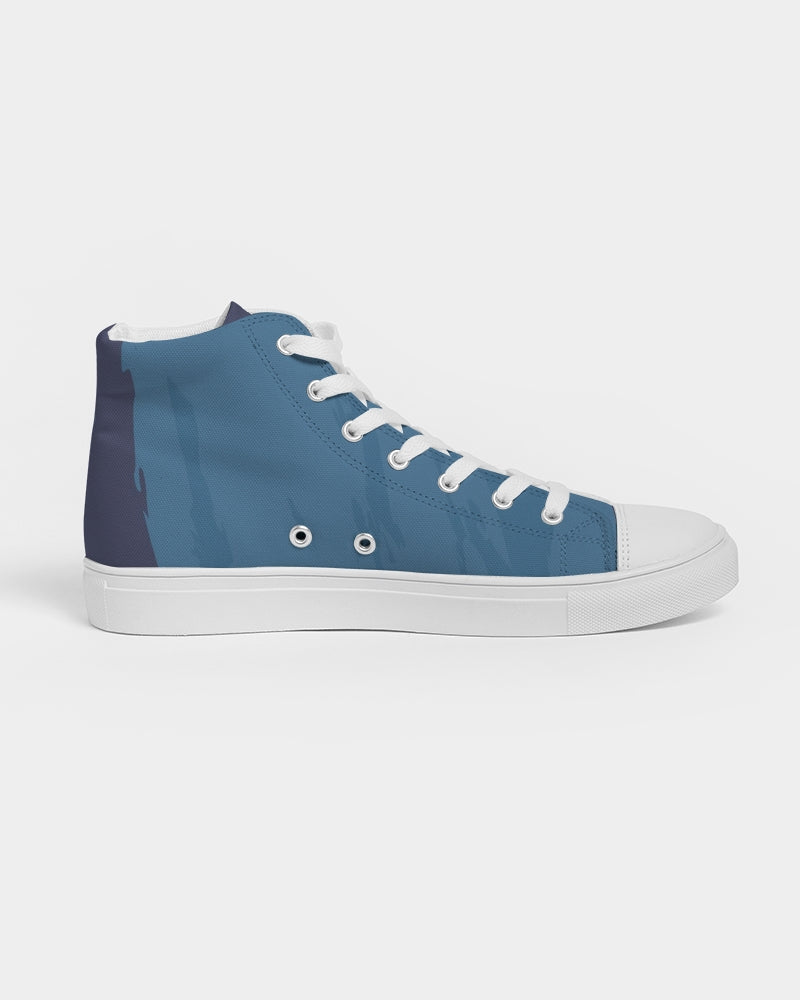 Abstract Blue Men's Hightop Canvas Shoe DromedarShop.com Online Boutique
