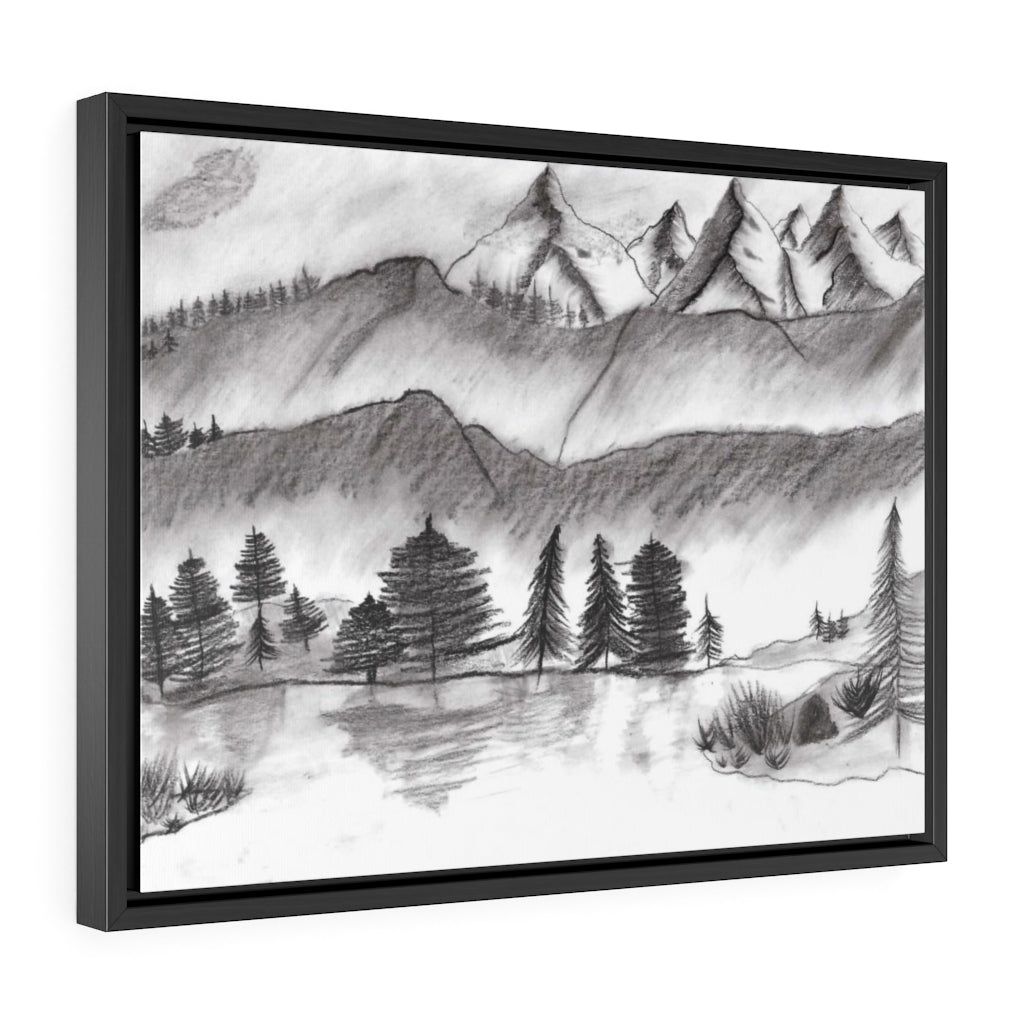 Mountains Lake Art of Dawidid Gallery Canvas Wraps, Horizontal Framed. DromedarShop.com Online Boutique