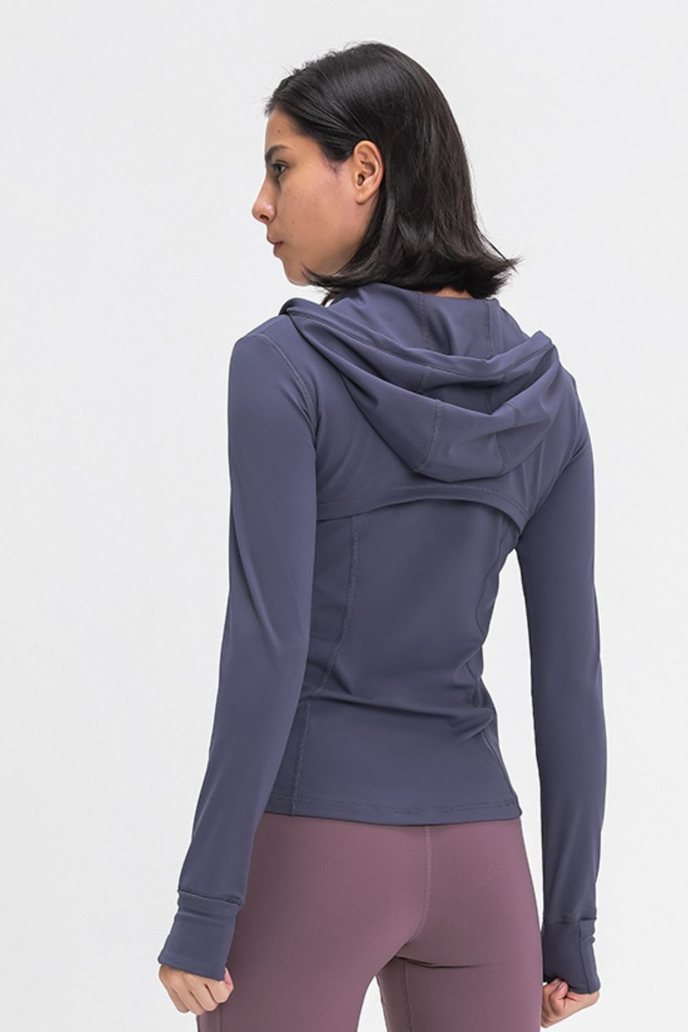 Zip Up Drawstring Detail Hooded Sports Jacket - DromedarShop.com Online Boutique