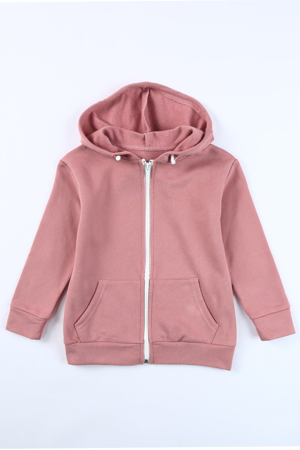 Girls Zip-Up Drawstring Hooded Jacket with Pockets - DromedarShop.com Online Boutique