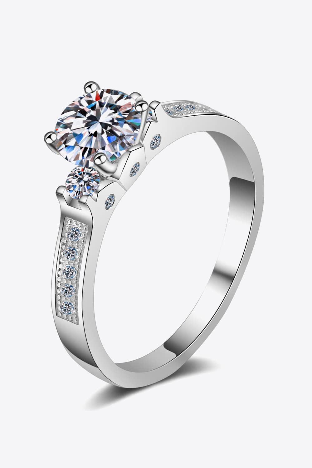 Lucky Charm Moissanite Rhodium-Plated Ring - DromedarShop.com Online Boutique