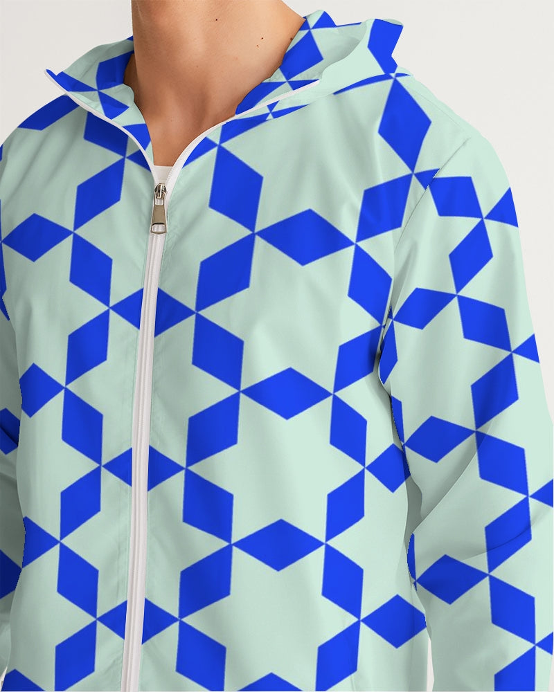 The Miracle of the East  Blue Arabic-pattern Men's Windbreaker DromedarShop.com Online Boutique