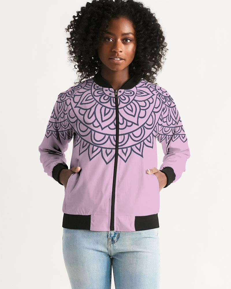 Dreamcatcher Pattern On Pink Women's Bomber Jacket DromedarShop.com Online Boutique