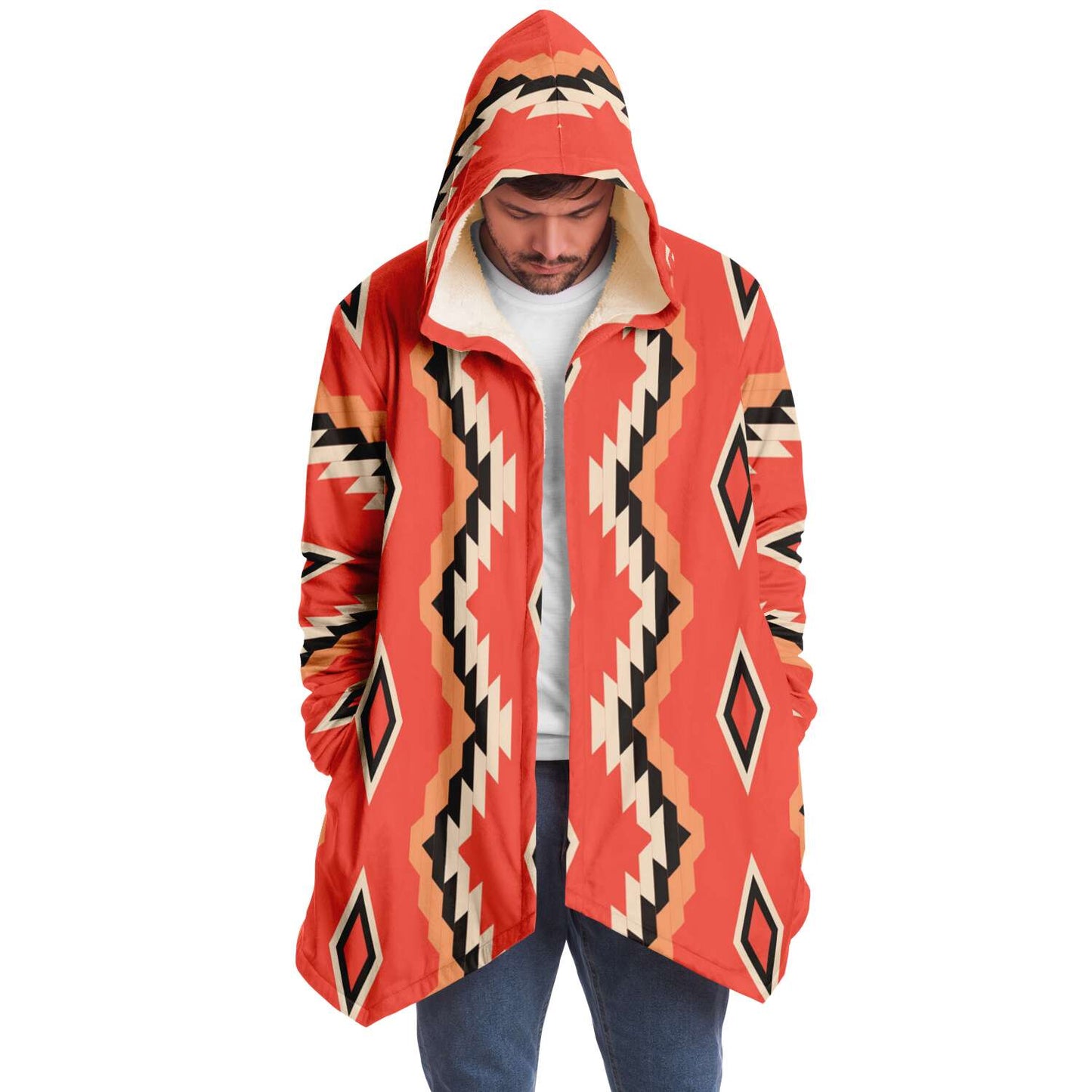Native American Orange Microfleece Cloak DromedarShop.com Online Boutique