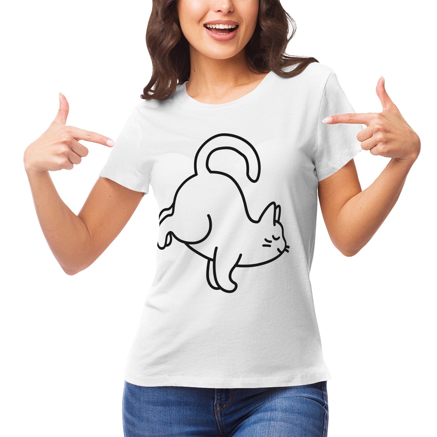 Yoga Cat 15 Women's Ultrasoft Pima Cotton T‑shirt - DromedarShop.com Online Boutique