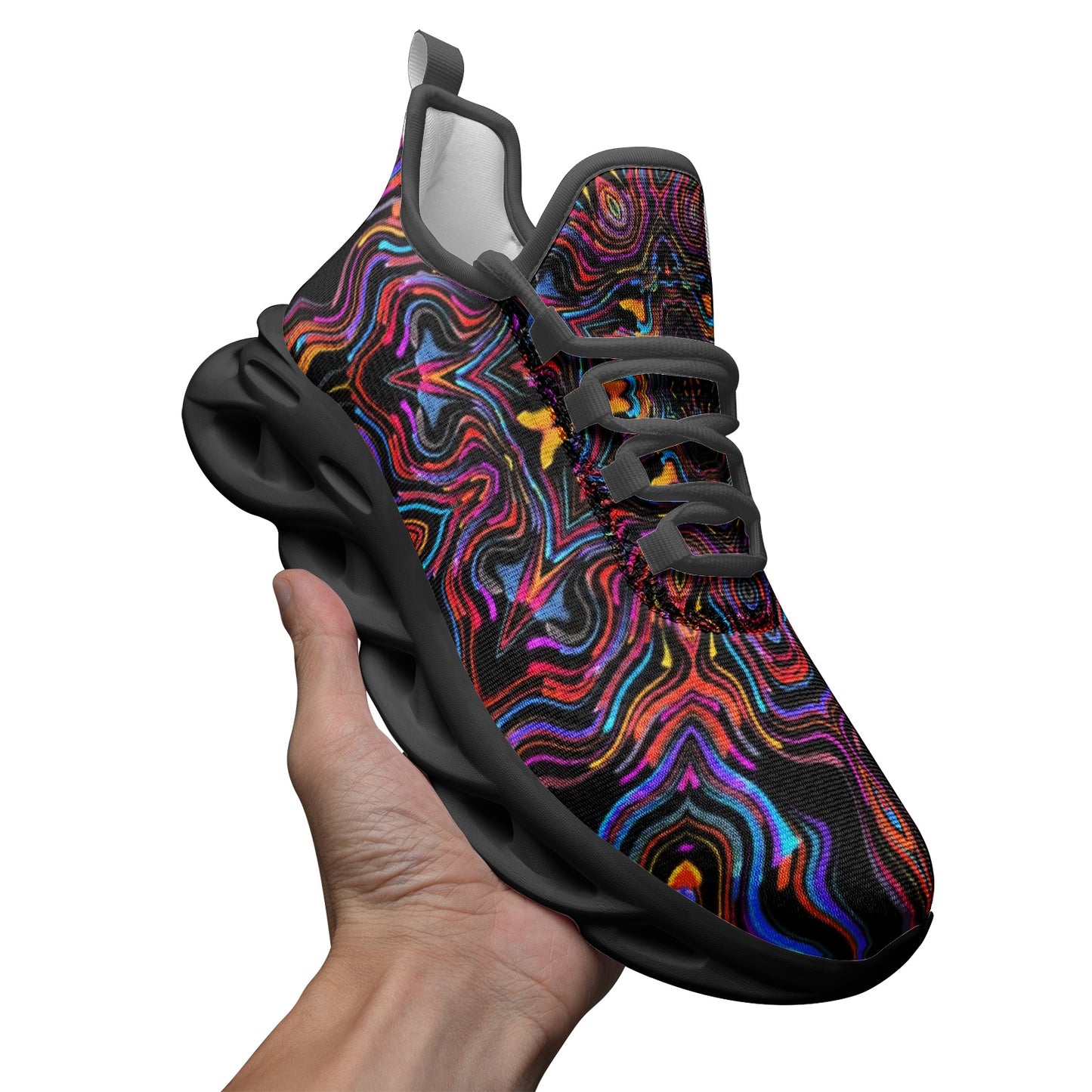 Psychedelic Fusion 5 Unisex Bounce Mesh Knit Sneakers - DromedarShop.com Online Boutique