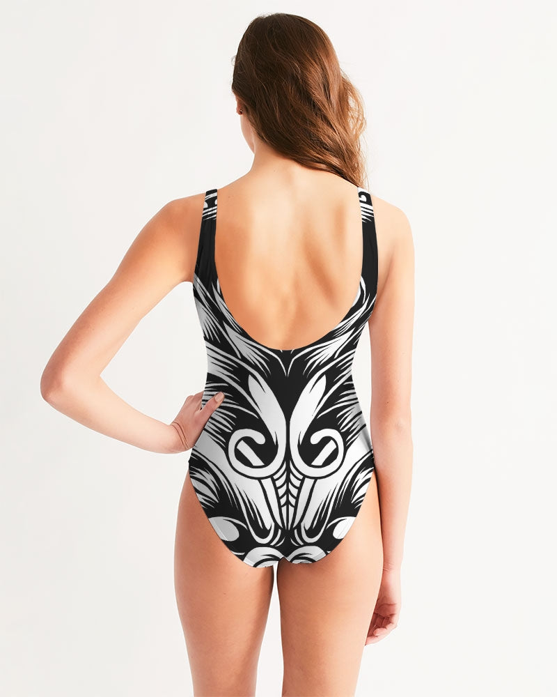 Maori Mask Collection Women's One-Piece Swimsuit DromedarShop.com Online Boutique