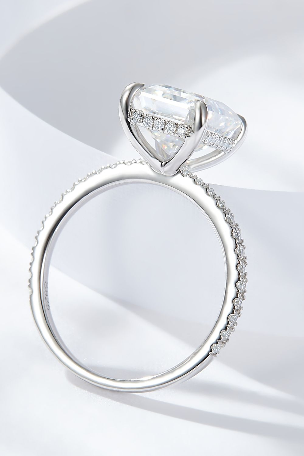 Emerald Cut 4 Carat Moissanite Side Stone Ring - DromedarShop.com Online Boutique